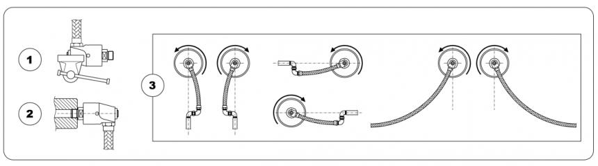 旋轉(zhuǎn)接頭金屬軟管安裝示例